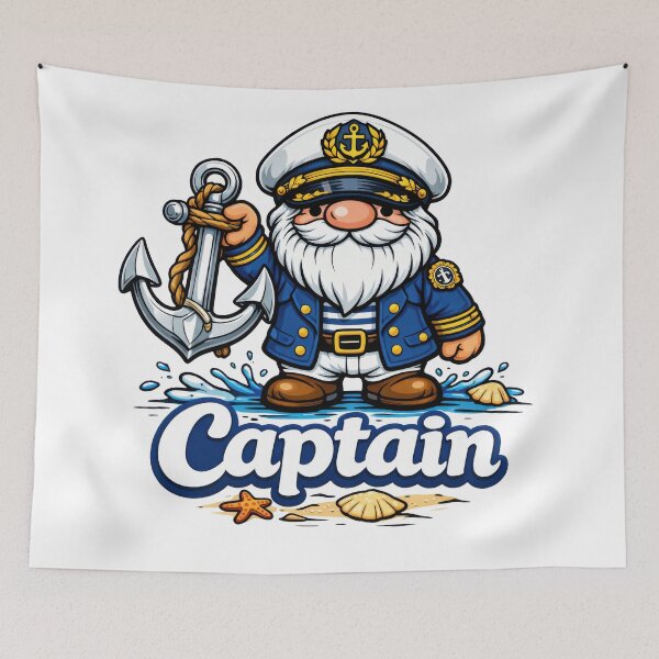 Item preview, Captain Gnome with Anchor – Nautical Cartoon Illustration designed and sold by Moriarty's Digital Visions.