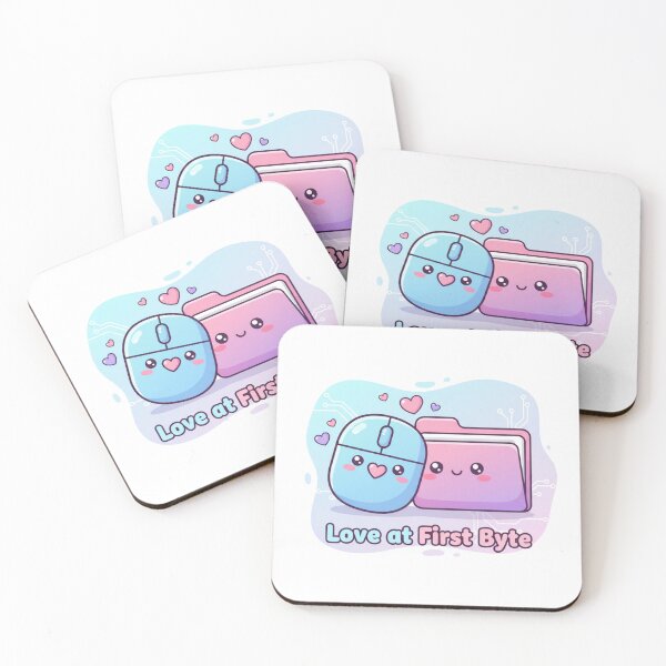 Item preview, Love at First Byte – Cute Tech Valentine Illustration designed and sold by LaurannaDesign.