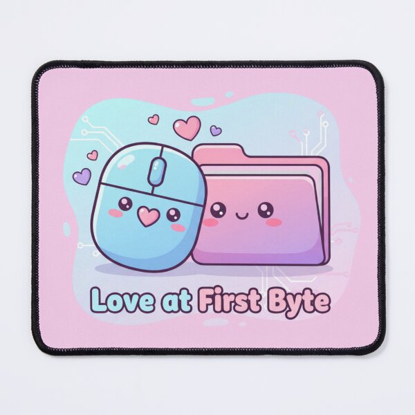 Item preview, Love at First Byte – Cute Tech Valentine Illustration designed and sold by LaurannaDesign.