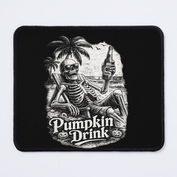 Item preview, Skeleton Beach Pumpkin Drink – Black and White Graphic T-Shirt designed and sold by KapiPrint.