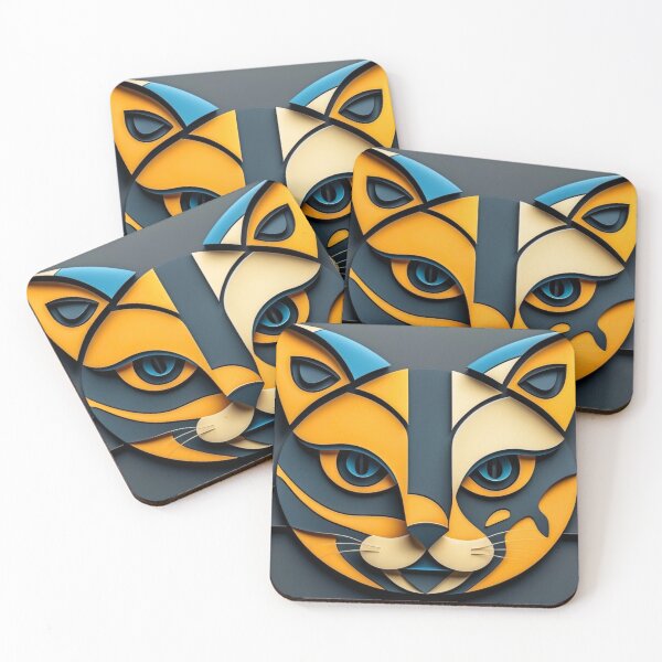 Item preview, Colorful Geometric Cat Face designed and sold by sneidere9dace.