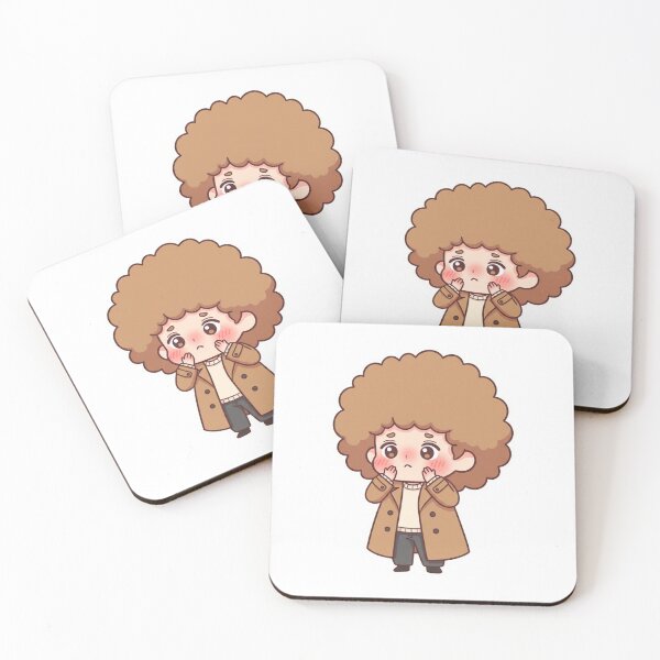 Item preview, Mochi Embarrassed Chibi Sticker – Cute Shy Character Hiding Face designed and sold by C3J7.