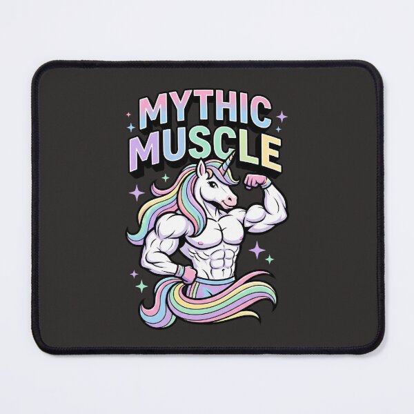 Item preview, Mythic Muscle Buff Unicorn - Kawaii Rainbow Fitness Gym Art designed and sold by AwesomeBeyondLimits.