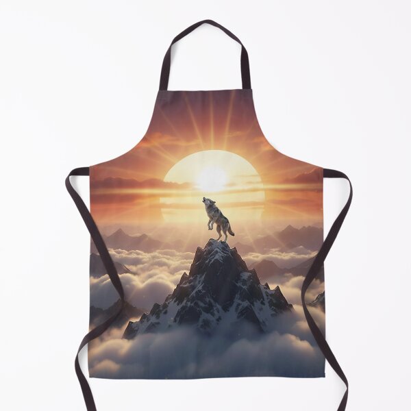 Item preview, Majestic Howling Wolf on Snowy Mountain Peak at Golden Sunset designed and sold by ART-POD-PL.