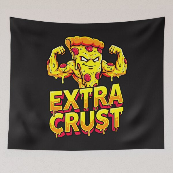 Item preview, Buff Pizza Extra Crust - Funny Gym Humor and Food Pun Illustration designed and sold by AwesomeBeyondLimits.