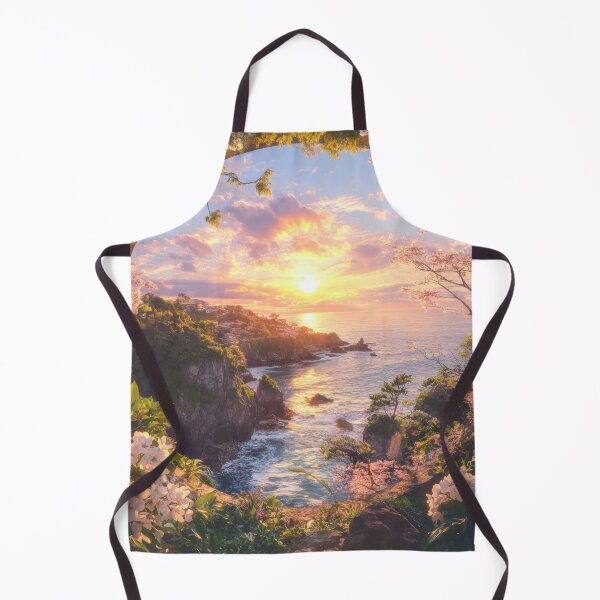 Item preview, Dreamy Coastal Sunset Framed by Spring Blossoms designed and sold by tgcww.