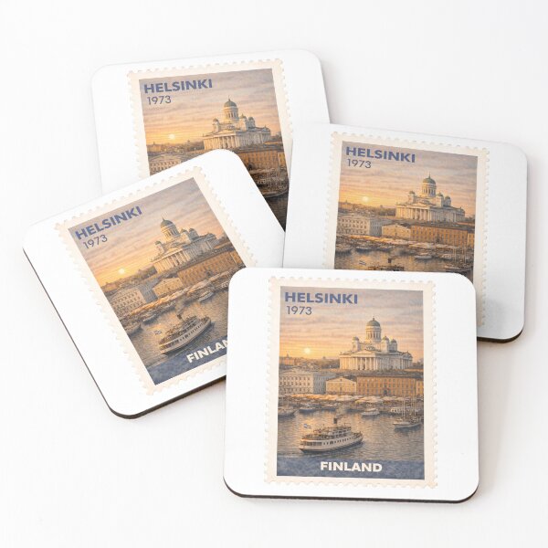 Item preview, Helsinki 1973 Vintage Travel Stamp – Finland Nordic City Art designed and sold by Wanderstamp.