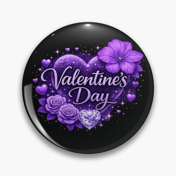 Item preview, Valentine's Day Heart with Violet, Roses & Diamond designed and sold by Leap29 Designs.