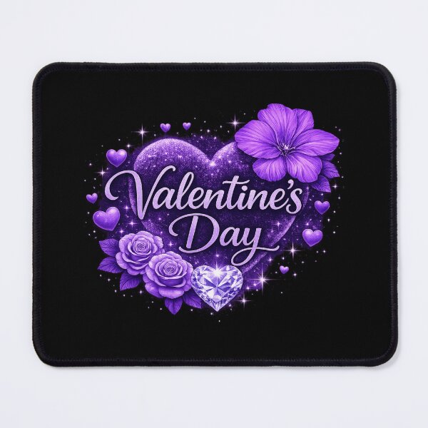 Item preview, Valentine's Day Heart with Violet, Roses & Diamond designed and sold by Leap29 Designs.