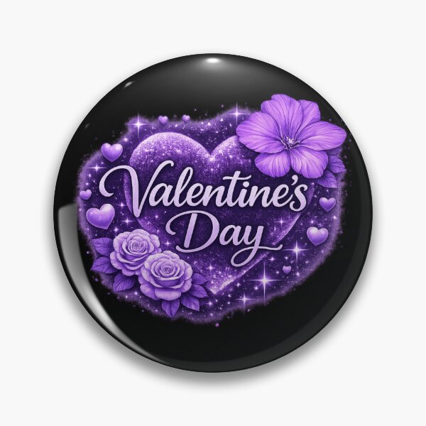 Item preview, Sparkle Valentine's Day Heart with Violet & Roses designed and sold by Leap29 Designs.