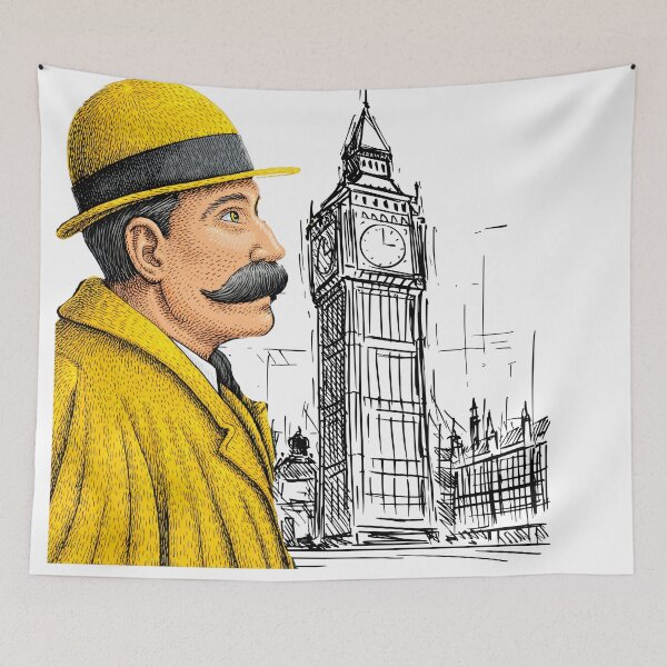 Item preview, Vintage Gentleman Portrait — Retro Illustrated Character Art designed and sold by ChenEngEng.