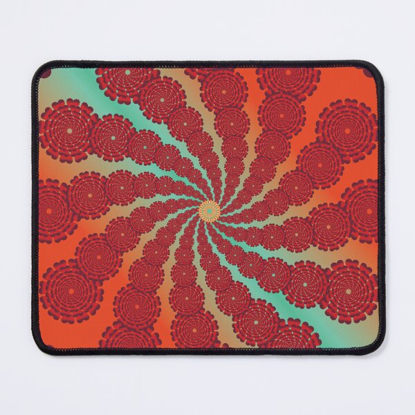 Item preview, Eternal Heart Spiral Mandala - Energetic Coral Orange designed and sold by OIL Pattern Design .