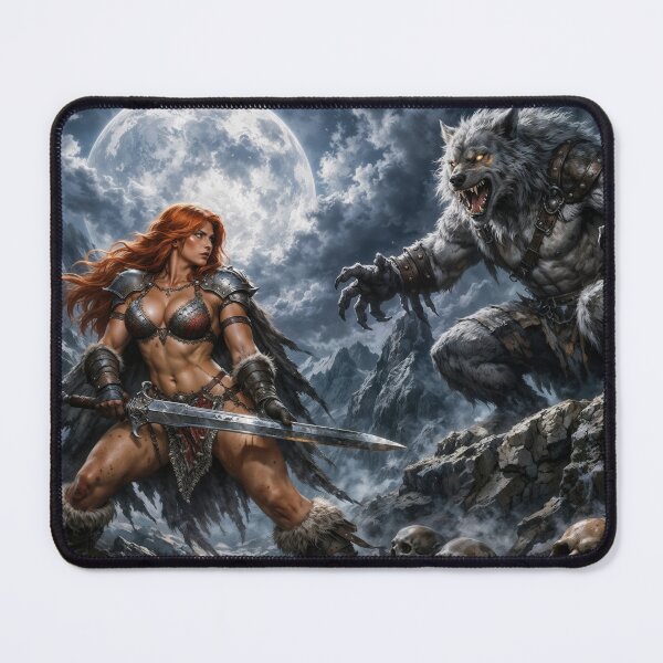 Item preview, Red Sonja — Moonlit Werewolf Showdown designed and sold by Samantha AI Artist.