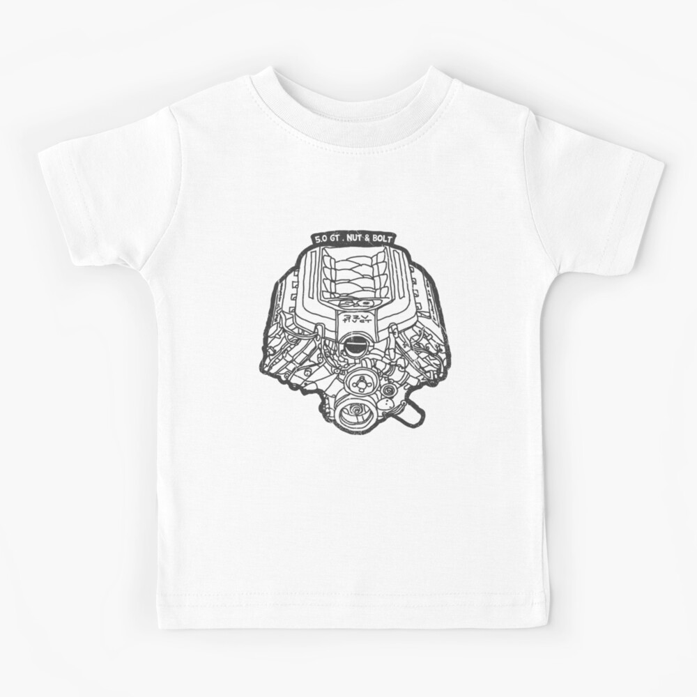 Sale T-Shirt GT Redbubble Kids Twain 5.0 for | Design by V8 Mustang Engine\