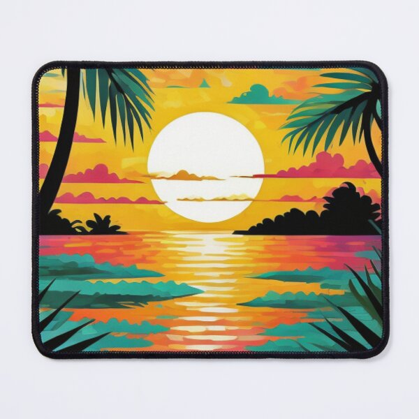 Item preview, Layered Palm Tree Sunset Illustration for Retro Tropical Fans designed and sold by WildStroke.