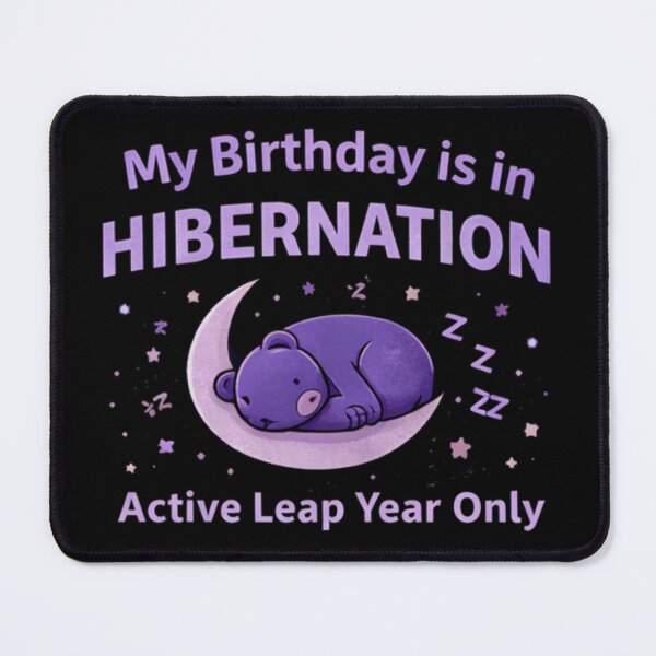 Item preview, Leap Year Birthday In Hibernation - Bear Sleeping on a Quarter Moon designed and sold by Leap29 Designs.