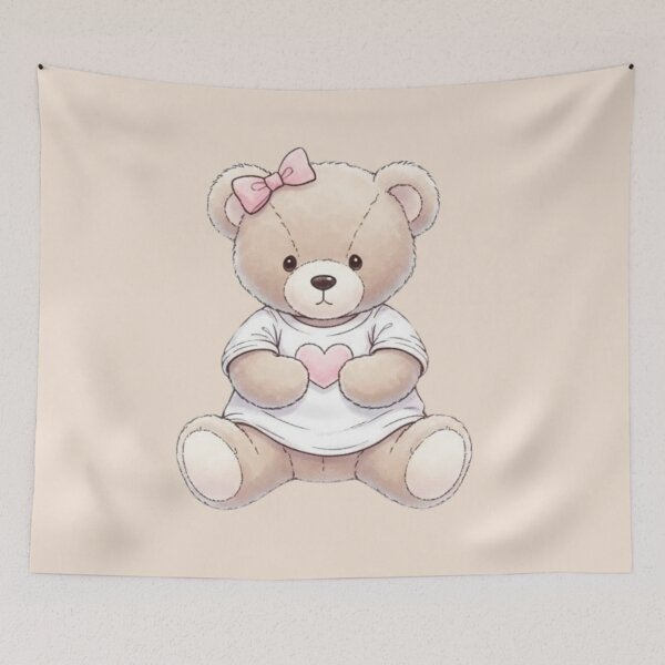 Item preview, Cute Teddy Bear Holding Heart – Valentine’s Day Love Illustration for Gifts and Romantic Designs designed and sold by soletstudio.