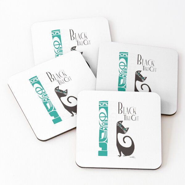 Item preview, Black Tiki Cat Tribal Symbol designed and sold by ajifujpost.