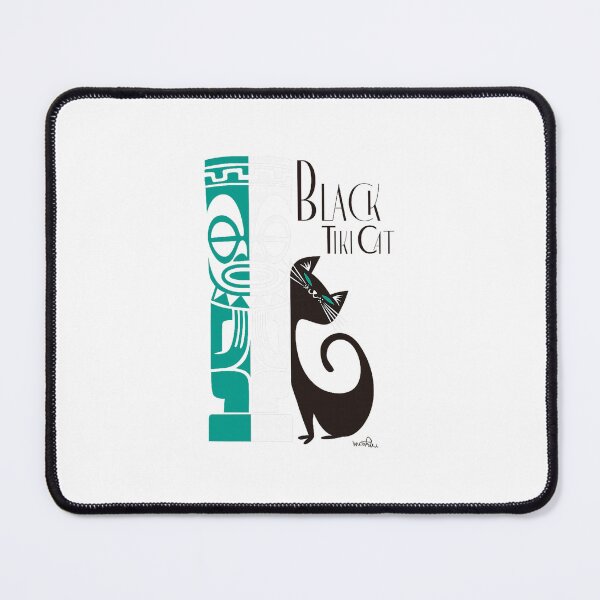 Item preview, Black Tiki Cat Tribal Symbol designed and sold by ajifujpost.