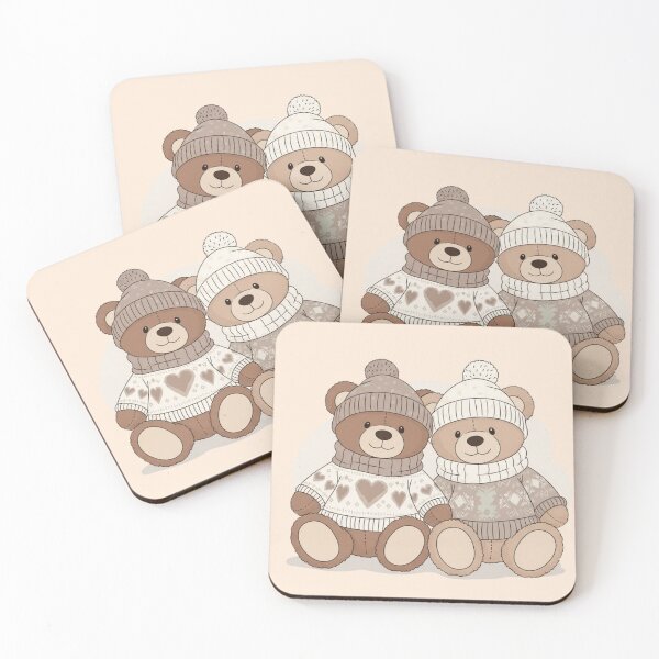 Item preview, Cute Teddy Bear Couple in Sweaters – Cozy Valentine’s Day Love Illustration designed and sold by soletstudio.
