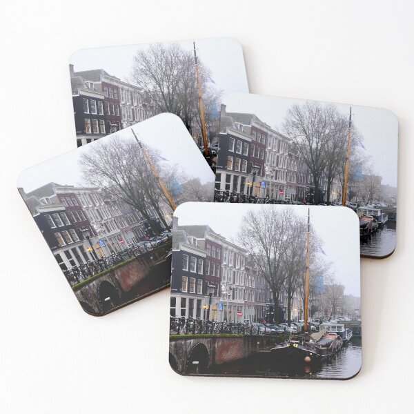 Item preview, Amsterdam, Jordaan Brouwersgracht with fog designed and sold by Amsterdam-Pan.