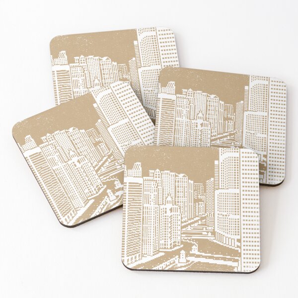 Item preview, Chicago River Pixel Art - Fawn + Snow designed and sold by Irene Estelle.