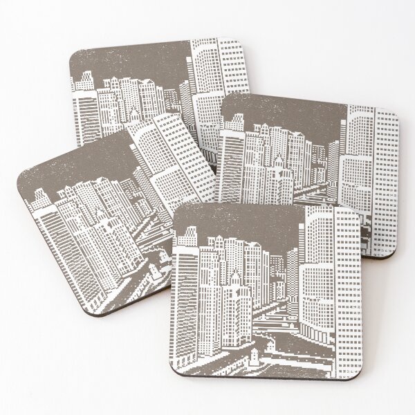 Item preview, Chicago River Pixel Art - Earth + Snow designed and sold by Irene Estelle.