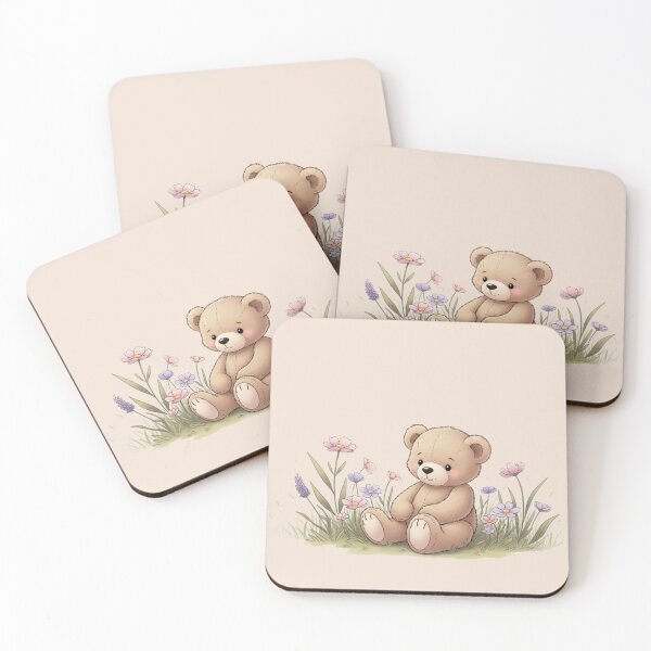 Item preview, Cute Teddy Bear Sitting in Flowers – Sweet Valentine’s Day Love Illustration designed and sold by soletstudio.