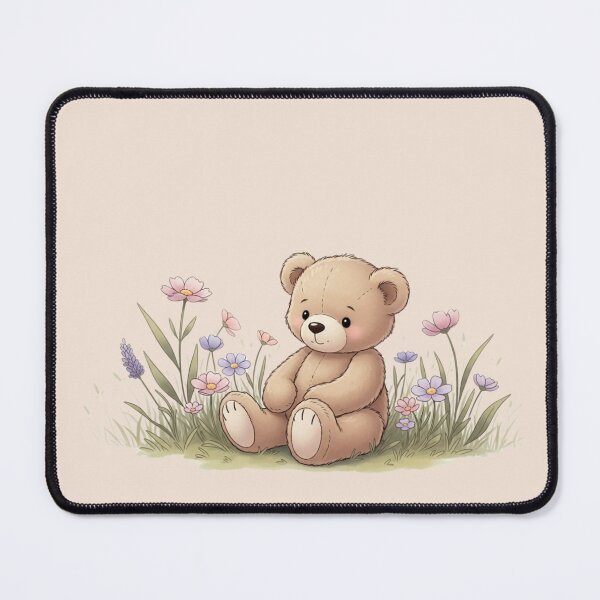 Item preview, Cute Teddy Bear Sitting in Flowers – Sweet Valentine’s Day Love Illustration designed and sold by soletstudio.