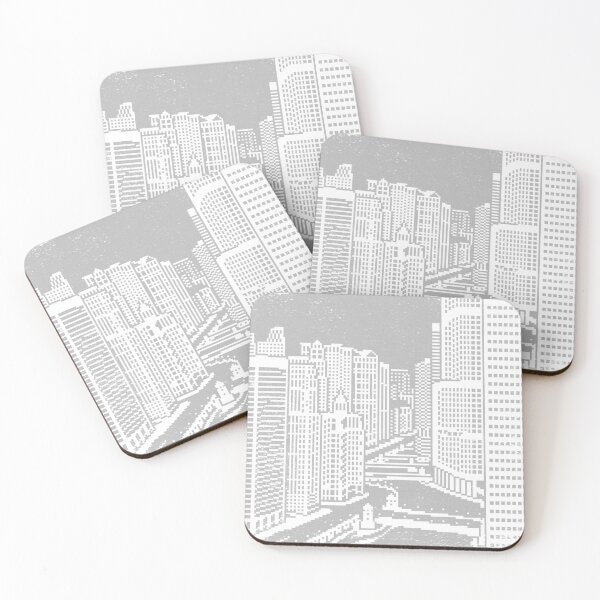 Item preview, Chicago River Pixel Art - Fog  + Snow designed and sold by Irene Estelle.