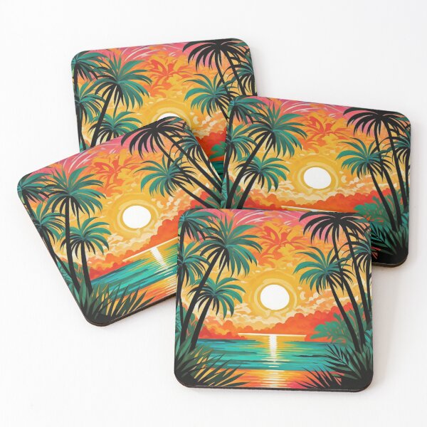 Item preview, Palm Forest Ocean Sunset Art for Nature Escape Lovers designed and sold by WildStroke.