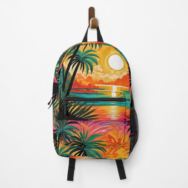 Item preview, Palm Forest Ocean Sunset Art for Nature Escape Lovers designed and sold by WildStroke.
