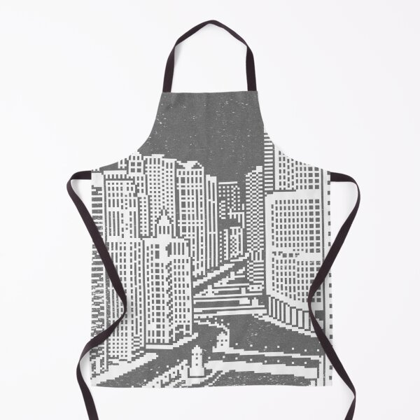 Item preview, Chicago River Pixel Art - Slate + Snow designed and sold by Irene Estelle.