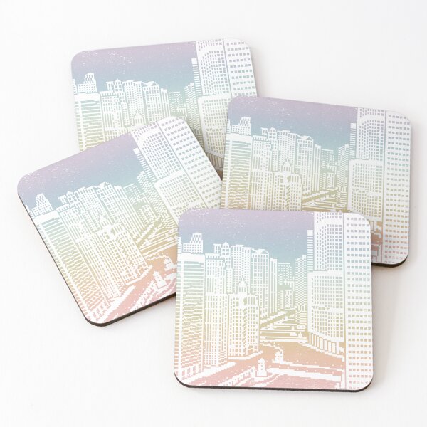 Item preview, Chicago River Pixel Art - Rainbow Sorbet + Snow designed and sold by Irene Estelle.