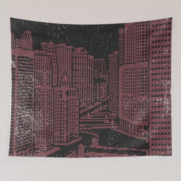 Item preview, Chicago River Pixel Art - Coal + Wine designed and sold by Irene Estelle.