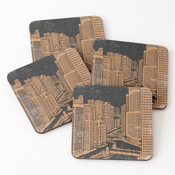 Item preview, Chicago River Pixel Art - Coal + Rust designed and sold by Irene Estelle.