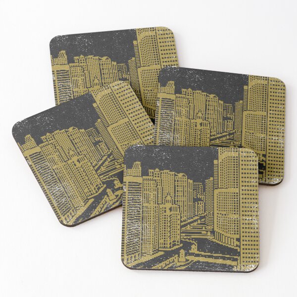Item preview, Chicago River Pixel Art - Coal + Ochre designed and sold by Irene Estelle.