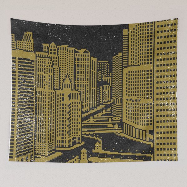 Item preview, Chicago River Pixel Art - Coal + Ochre designed and sold by Irene Estelle.