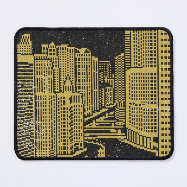 Item preview, Chicago River Pixel Art - Coal + Saffron designed and sold by Irene Estelle.