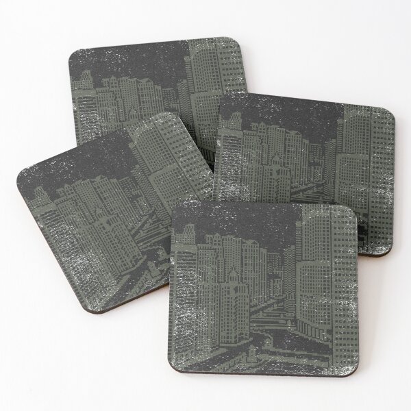 Item preview, Chicago River Pixel Art - Coal + Pine designed and sold by Irene Estelle.