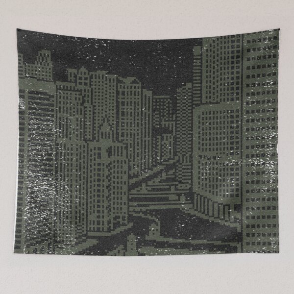 Item preview, Chicago River Pixel Art - Coal + Pine designed and sold by Irene Estelle.