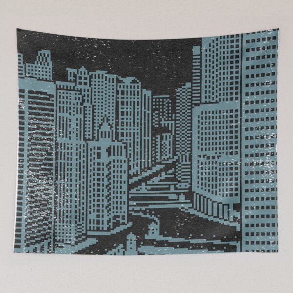 Item preview, Chicago River Pixel Art - Coal + Peacock designed and sold by Irene Estelle.