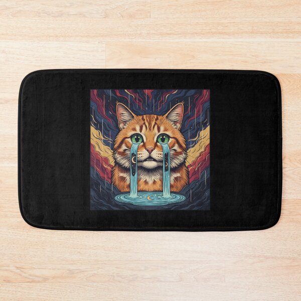 Item preview, Sad Crying Cat Aesthetic Art Celestial Galaxy Tears Surreal Kitten designed and sold by DrawHandArt.