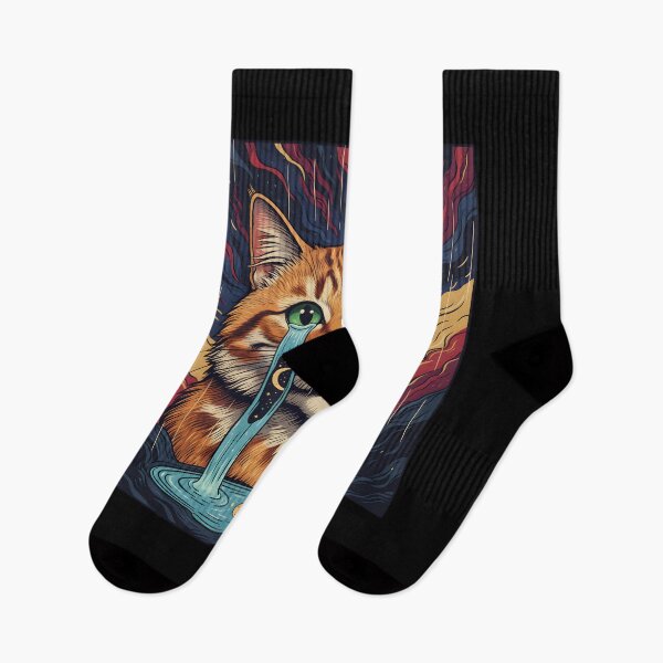 Item preview, Sad Crying Cat Aesthetic Art Celestial Galaxy Tears Surreal Kitten designed and sold by DrawHandArt.