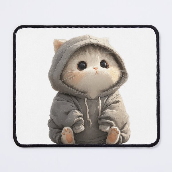 Item preview, Gentle Hoodie Cat Character Illustration designed and sold by Beachy Beasts.