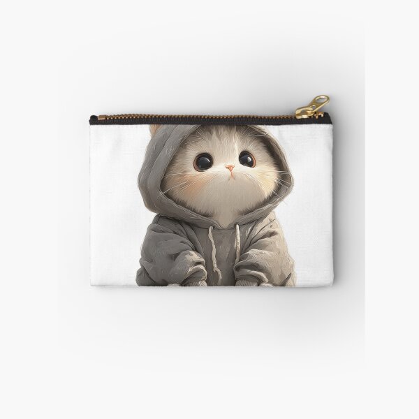 Item preview, Gentle Hoodie Cat Character Illustration designed and sold by Beachy Beasts.