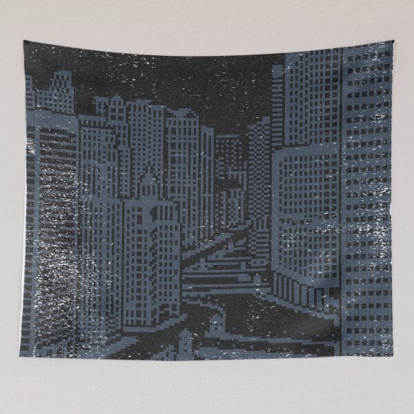 Item preview, Chicago River Pixel Art - Coal + Dusk designed and sold by Irene Estelle.