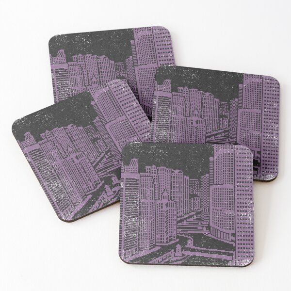 Item preview, Chicago River Pixel Art - Coal + Plum designed and sold by Irene Estelle.