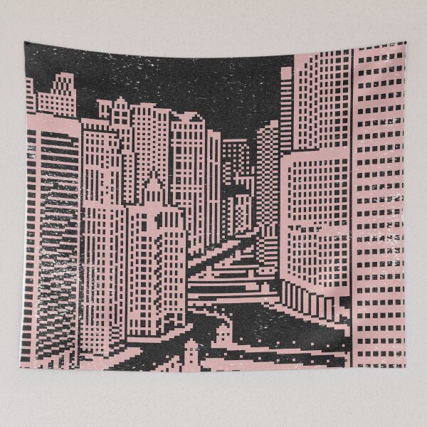 Item preview, Chicago River Pixel Art - Coal + Rose designed and sold by Irene Estelle.