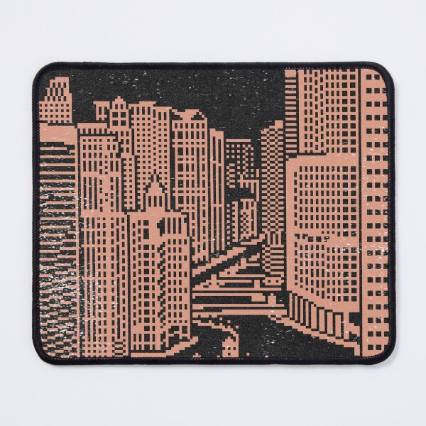 Item preview, Chicago River Pixel Art - Coal + Coral designed and sold by Irene Estelle.